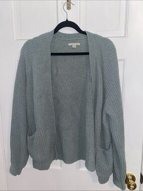 American Eagle Outfitters Open-Front Knit Cardigan - Sage Green